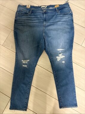 Women’s Levi’s High Rose Skinny Plus Size Distressed Jeans 26w NWT